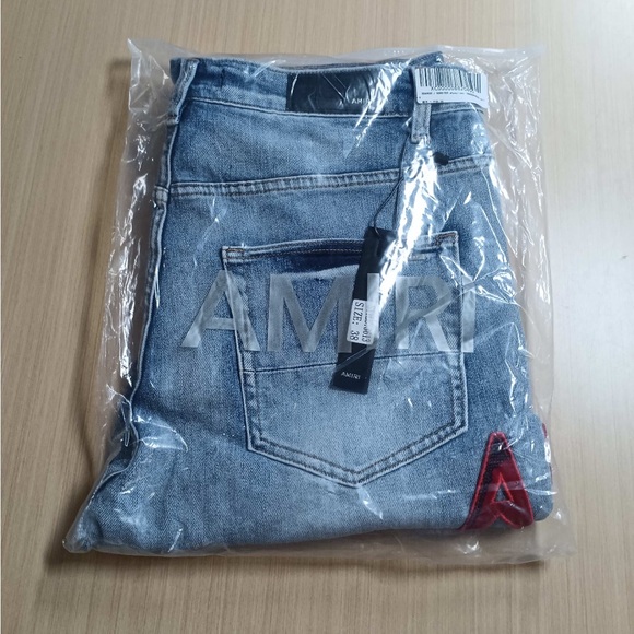 Gray Distressed Jeans with Red Lettering - Picture 8 of 8